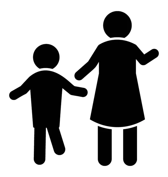 Eine Mutter Läuft Ihrem Kind Hinterher Zum Schutz Des Kindes — Stockvektor
