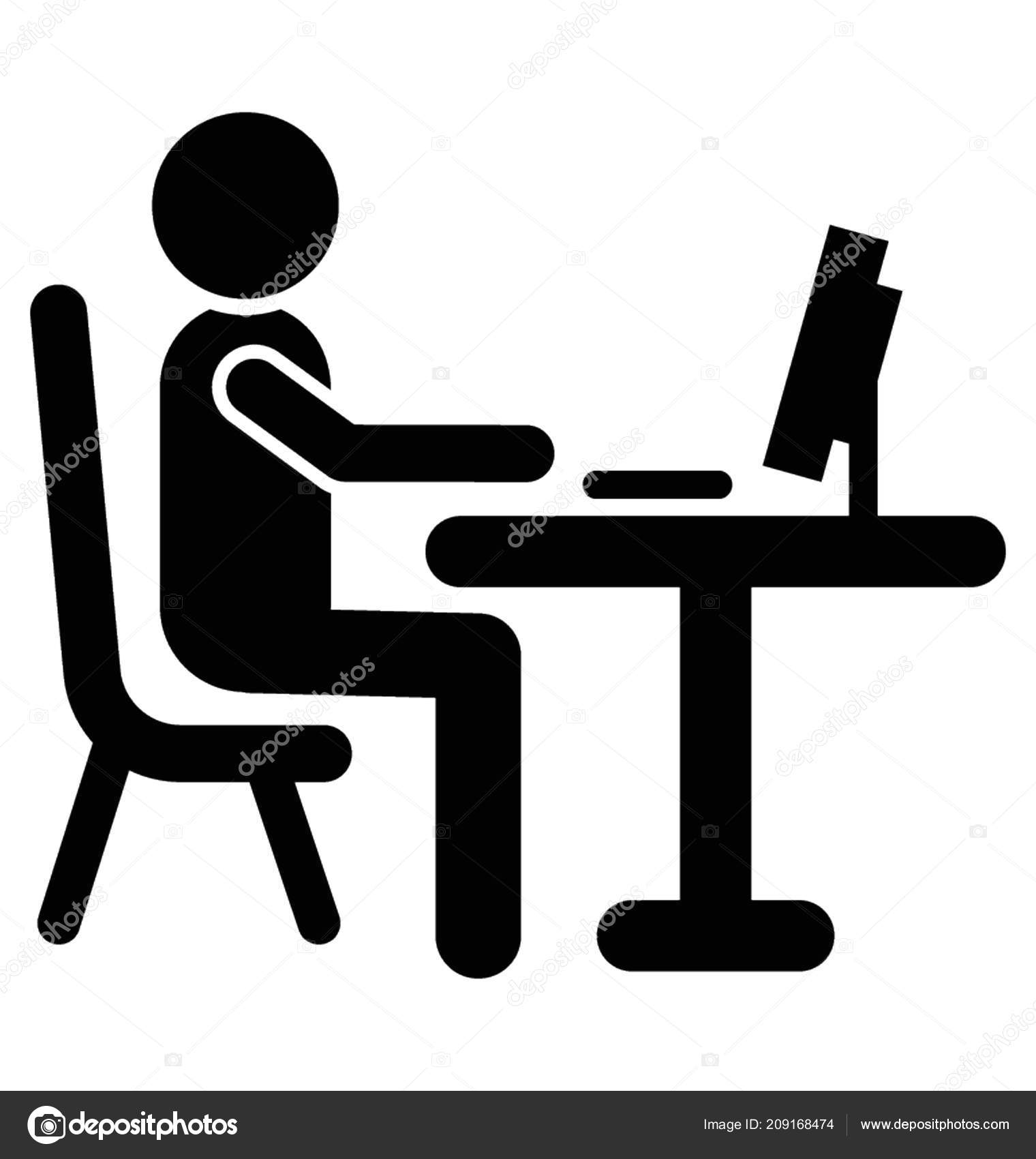 Entrepreneur Avatar Work His Desk Stock Vector by ©prosymbols 209168474