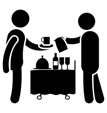 Otel garson müşteriden emir alan simgesi