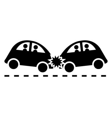 İki araba trafik kazası resmeden bir yolda kaza yaptı. 