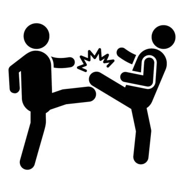İki çocuk birbirlerini karate çocuklar tasvir dövüyorsun  