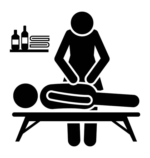 Pictogram Voor Een Massage Center Hotel Beeltenis Van Spa Hotel — Stockvector