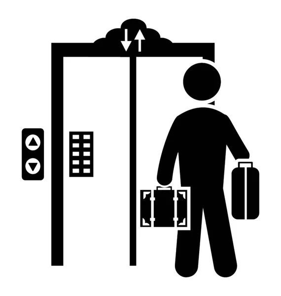 Людина Стоїть Ліфті Сумкою — стоковий вектор