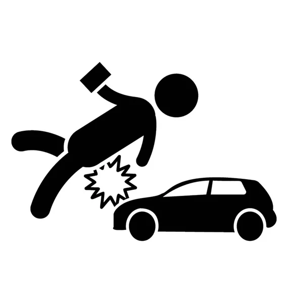 Pedestrian Got Hitted Car Road — Stock Vector