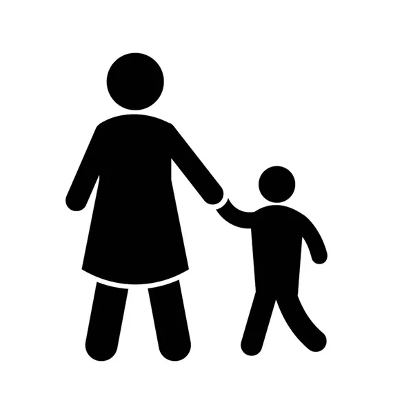 Une Mère Tient Enfant Pendant Elle Caractériser Protection Enfance — Image vectorielle