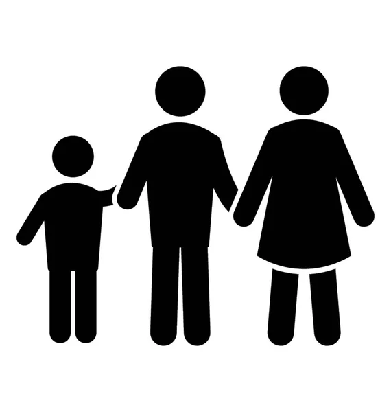 父母与孩子牵手去上学 象征着家庭 — 图库矢量图片