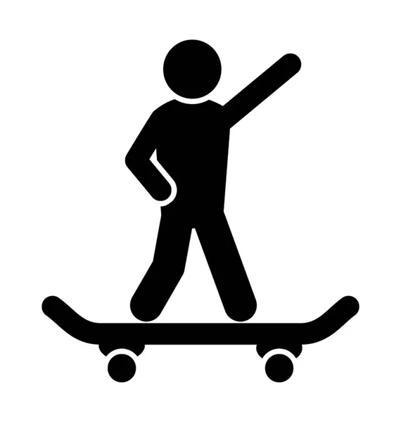 Chłopiec Jest Uruchomiona Drewniane Żelaza Jak Deska Symbolizujące Skateboarding — Wektor stockowy