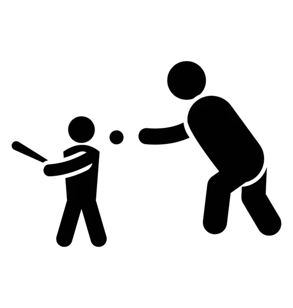 Bir Öğrenci Yarasa Elinde Tutan Çocuklar Kriket Karakterize Topa Vuruyor — Stok Vektör