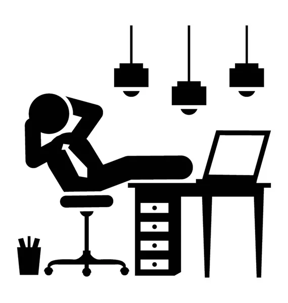 Homme Affaires Assis Détendu Confortable Dans Son Bureau — Image vectorielle