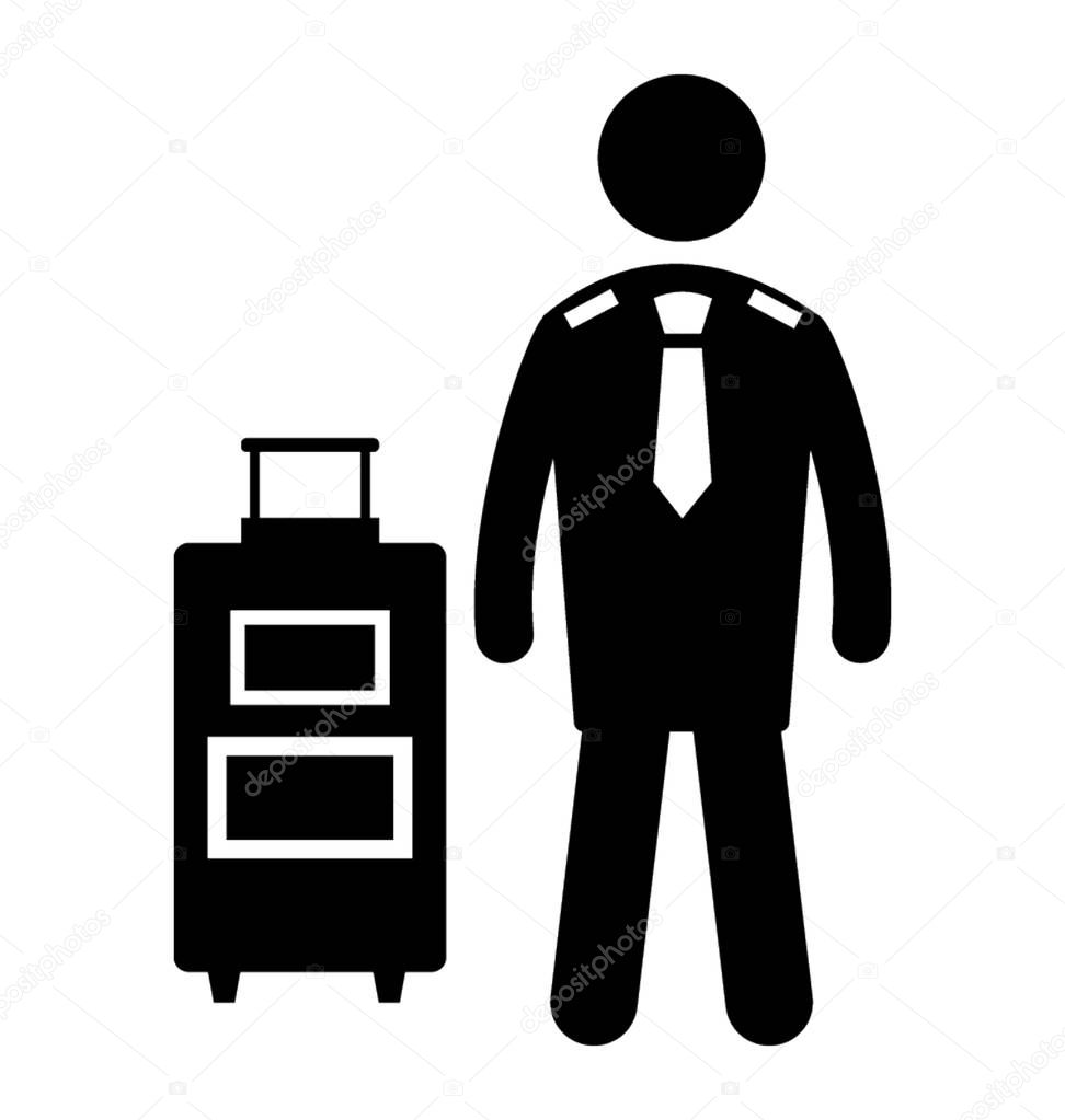 Man having a suit_case with him and standing is symbolizing as a travel agent 