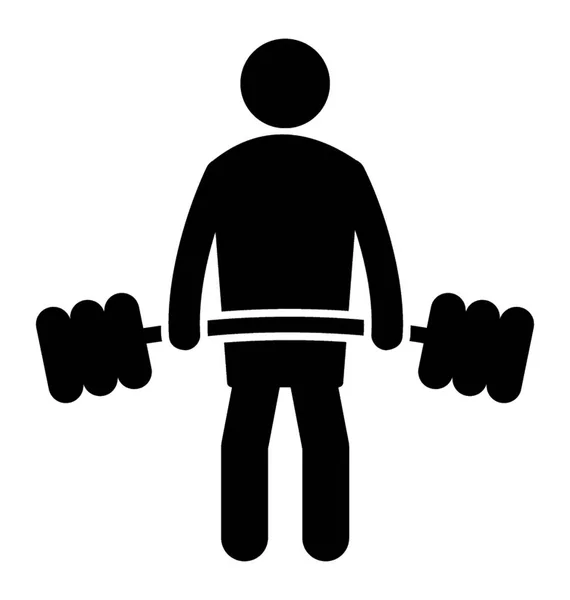 Hombre Sosteniendo Equipos Gimnasio Pie Simbolizando Culturista — Vector de stock