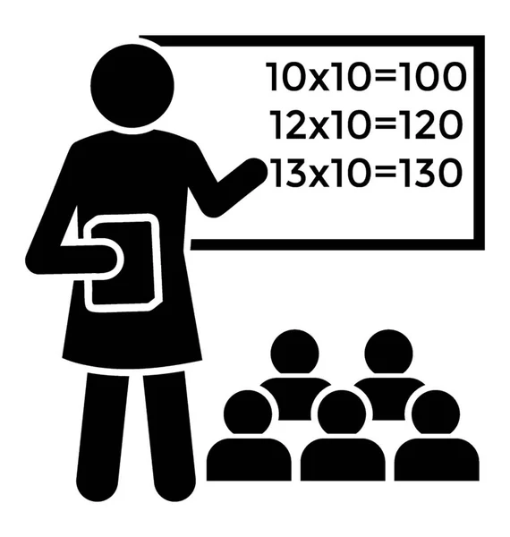 Estudiante Profesor Tabla Gráfico Completo Del Aula — Archivo Imágenes Vectoriales