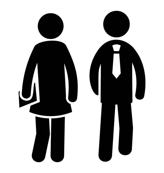 Icône Deux Hommes Affaires Discutant Produit — Image vectorielle