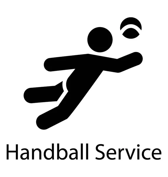 Sportif Joue Avec Balle Sportive Vecteur Icônes Pour Service Handball — Image vectorielle