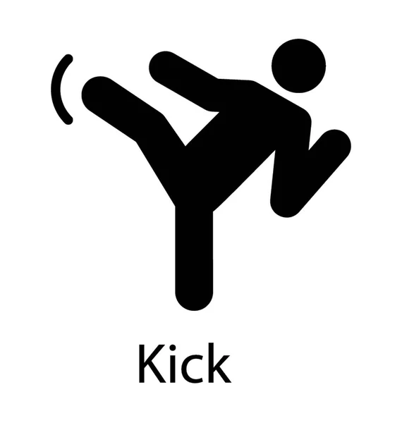 Ikona Vektor Sportovní Sportovec Boj Kickbox — Stockový vektor
