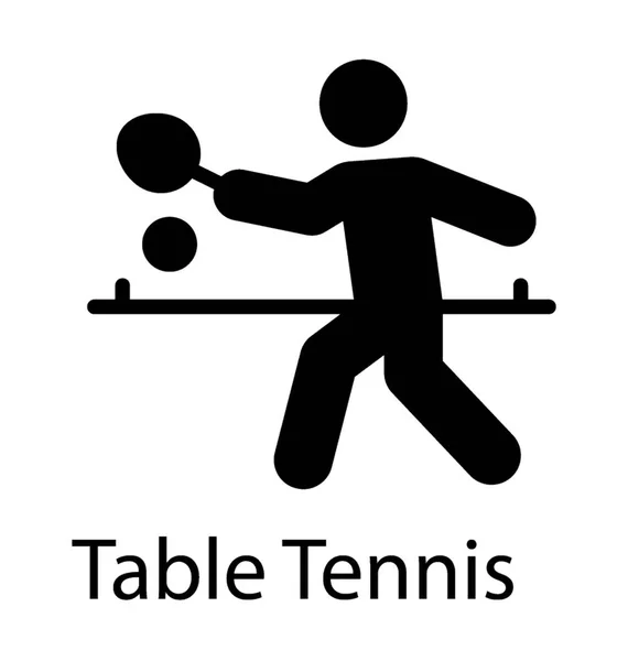 Jugador Tenis Mesa Ping Pong Que Sirve Con Raqueta Pelota — Archivo Imágenes Vectoriales