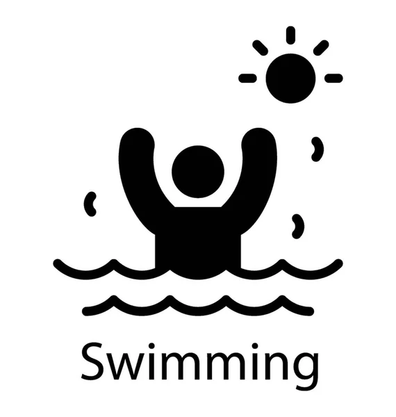 Zwemmer Zwembad Zon Achtergrond — Stockvector