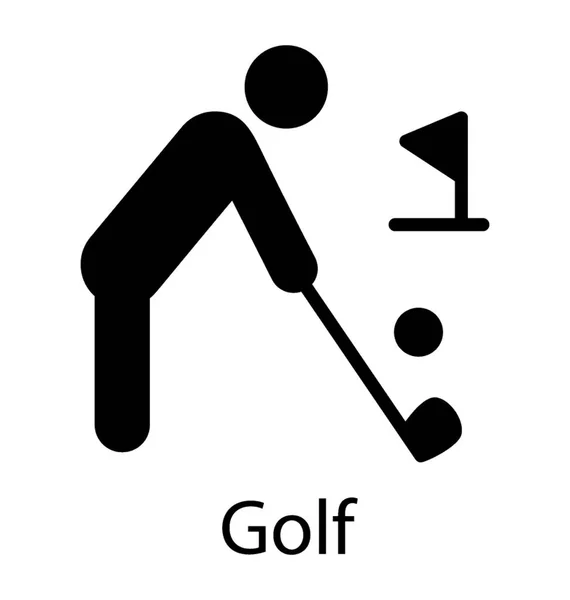 Golf Player Hitting Golf Ball Putter — Stock Vector