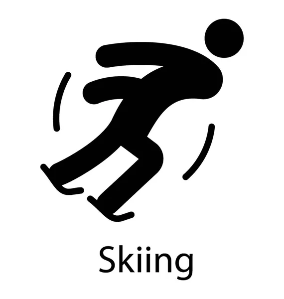 Avatar Humano Con Zapatos Patinaje Movimiento Esquí Patinaje Sobre Hielo — Archivo Imágenes Vectoriales