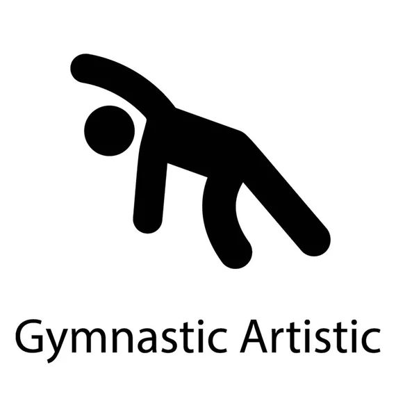 Vektorové Ikony Glyfů Představuje Lidské Avatar Pohybu Gymnastka — Stockový vektor