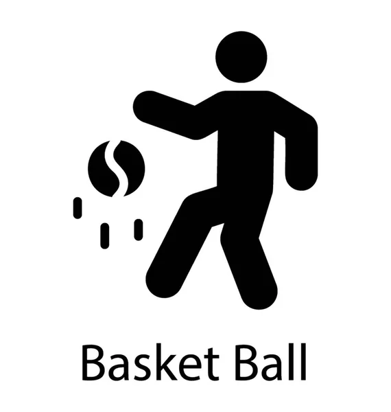 Framsida Sportsman Spelar Basket — Stock vektor