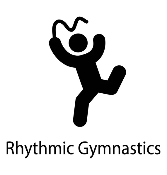 Olympijský Gymnasta Drží Pásu Pro Rytmickou Gymnastiku — Stockový vektor