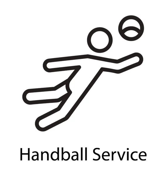 Sportif Joue Avec Balle Sportive Vecteur Icônes Pour Service Handball — Image vectorielle