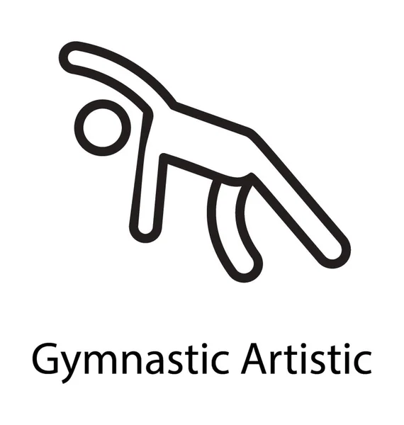 Vektorové Ikony Linie Představuje Lidskou Avatar Pohybu Gymnastka — Stockový vektor