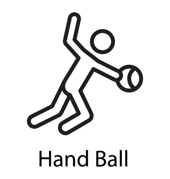Sportif Joue Avec Balle Sportive Vecteur Icônes Pour Service Handball — Image vectorielle