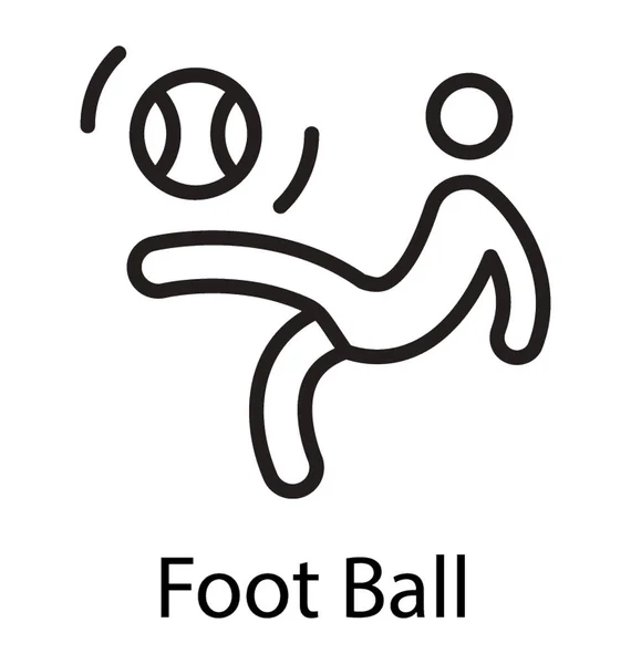 Footballer Practicing Football Field Kicking Football — Stock Vector