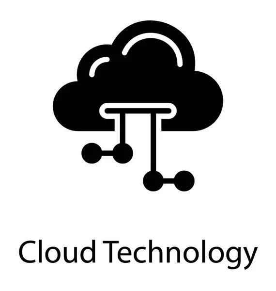 Cloud Connecté Avec Des Nœuds Réseau Technologie Cloud — Image vectorielle