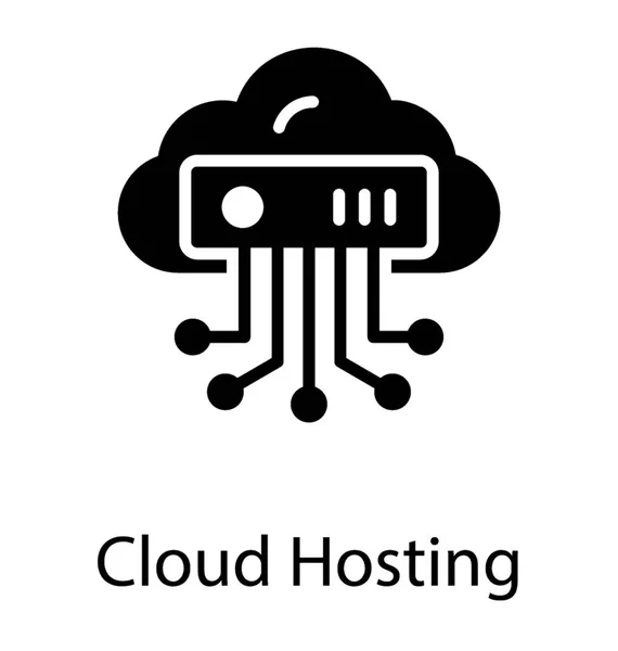 Σύννεφο Που Συνδέονται Δίκτυο Γνωστό Cloud Hosting — Διανυσματικό Αρχείο