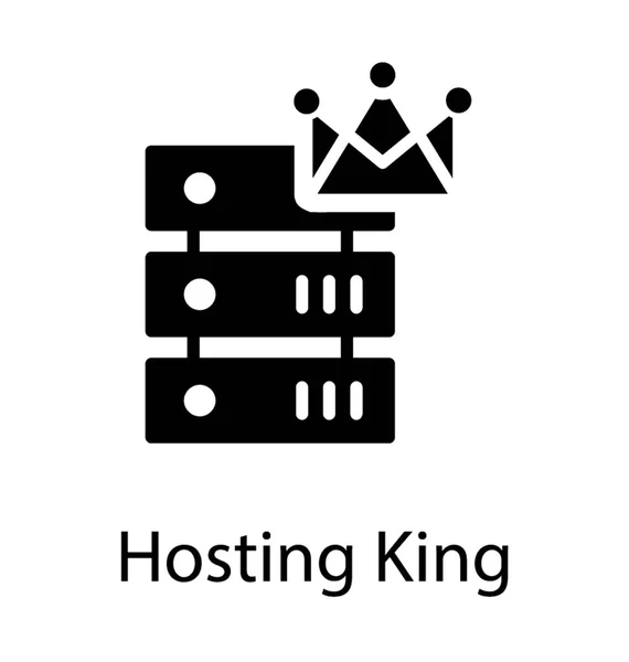 King Cap Con Servidor Conocido Como Hosting King — Vector de stock