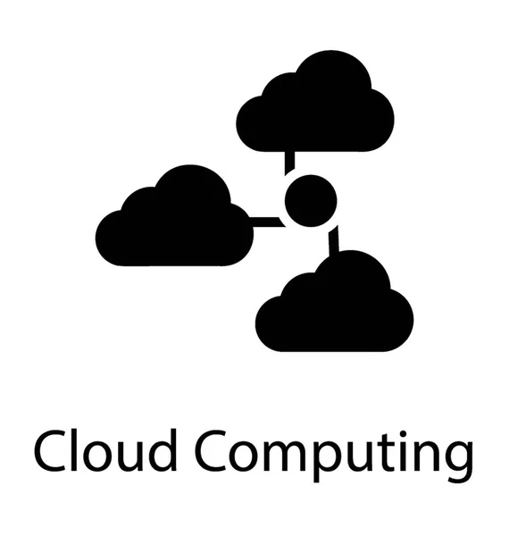 雲は一緒に記号知られている接続とクラウド コンピューティング — ストックベクタ