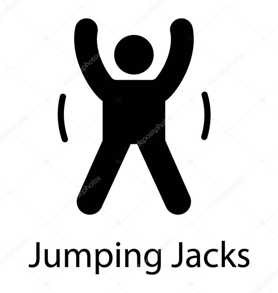 Fitness man doing jumping jack or star jump exercise outdoors