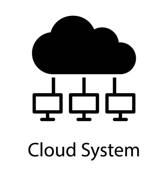 Service Partage Réseau Système Cloud Pour Big Data — Image vectorielle