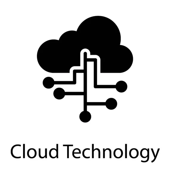 Nube Conectada Con Nodos Red Tecnología Nube — Vector de stock