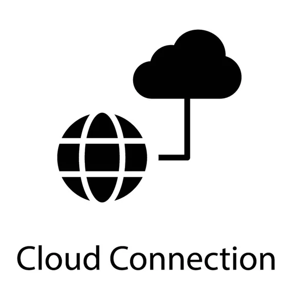 Globo Conectado Con Nube Símbolo Conexión Nube — Archivo Imágenes Vectoriales