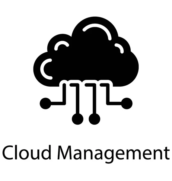 Cloud Mit Netzwerkknoten Als Cloud Computing Bekannt — Stockvektor