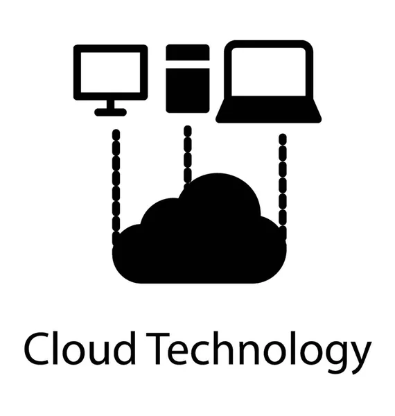 Chmury Związane Elektronicznych Gadżetów Technologii Chmury — Wektor stockowy