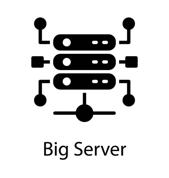Mainframe Rack Mit Verschiedenen Netzwerken Verbunden Großer Server — Stockvektor