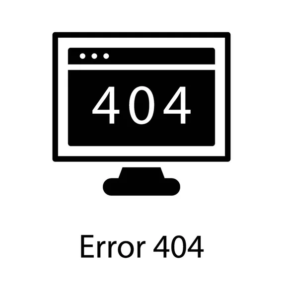 404 Cifre Visualizzate Sulla Finestra Web Errore 404 — Vettoriale Stock