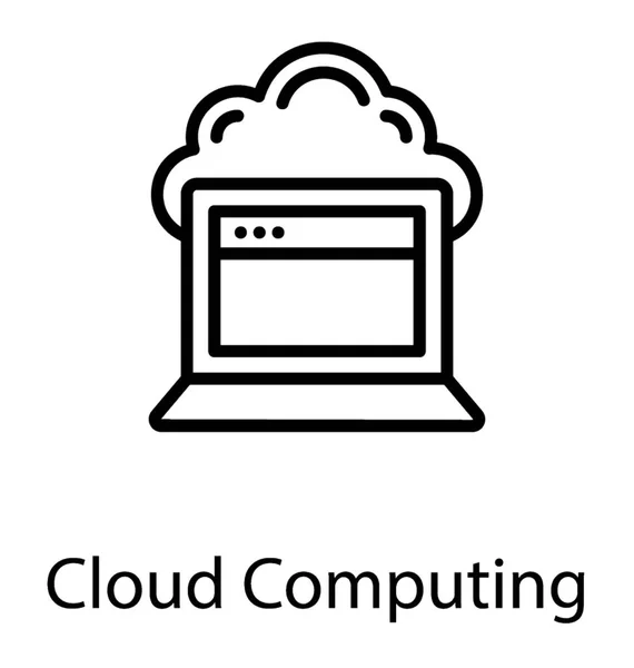 Laptop Mit Cloud Symbol Als Cloud Computing Bekannt — Stockvektor