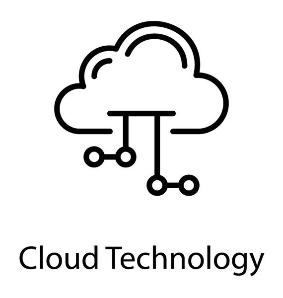 Cloud Connecté Avec Des Nœuds Réseau Technologie Cloud — Image vectorielle