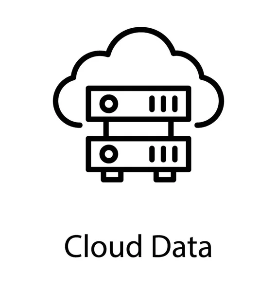 Συνδεδεμένο Βάση Δεδομένων Cloud Είναι Σημάδι Δεδομένων Στο Cloud — Διανυσματικό Αρχείο