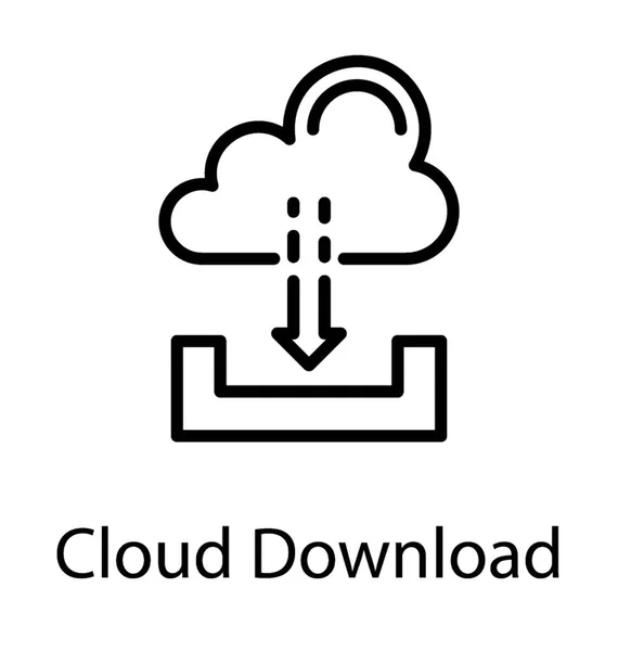 Wolke Mit Abwärtspfeil Als Cloud Download Bekannt — Stockvektor