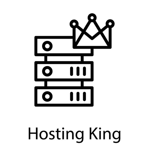 Königsmütze Mit Server Als Hosting King Bekannt — Stockvektor