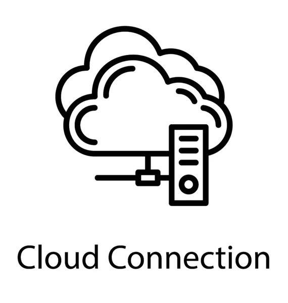 Nube Con Conector Red Conexión Nube — Vector de stock