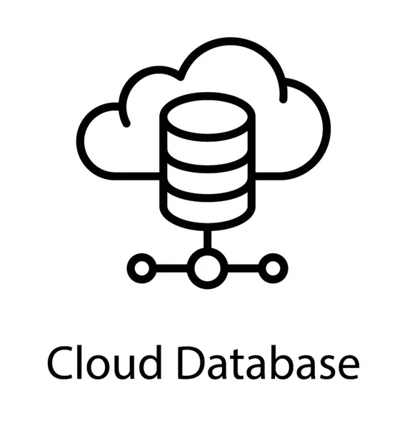 Banco Dados Dentro Nuvem Mostrando Banco Dados Nuvem —  Vetores de Stock