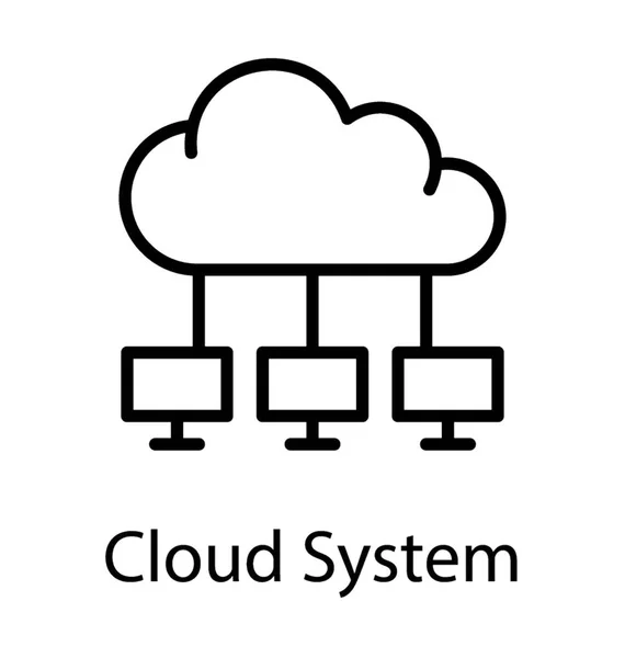 Chmura System Sieciowy Udostępniania Usługi Dla Danych Big Data — Wektor stockowy